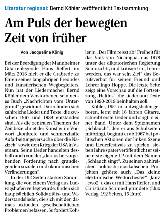 Mannheimer Morgen vom 10. März 2020