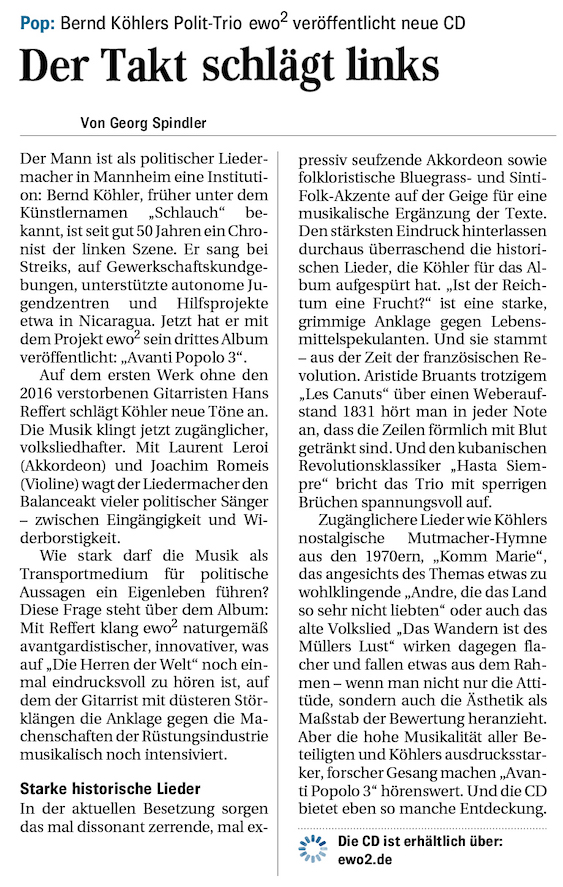 Mannheimer Morgen 4. Januar 2021